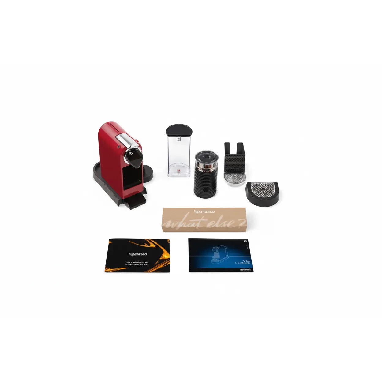 Nespresso CitiZ Automatic  Espresso Machine with  Aeroccino Milk Frother - Cherry  Red
