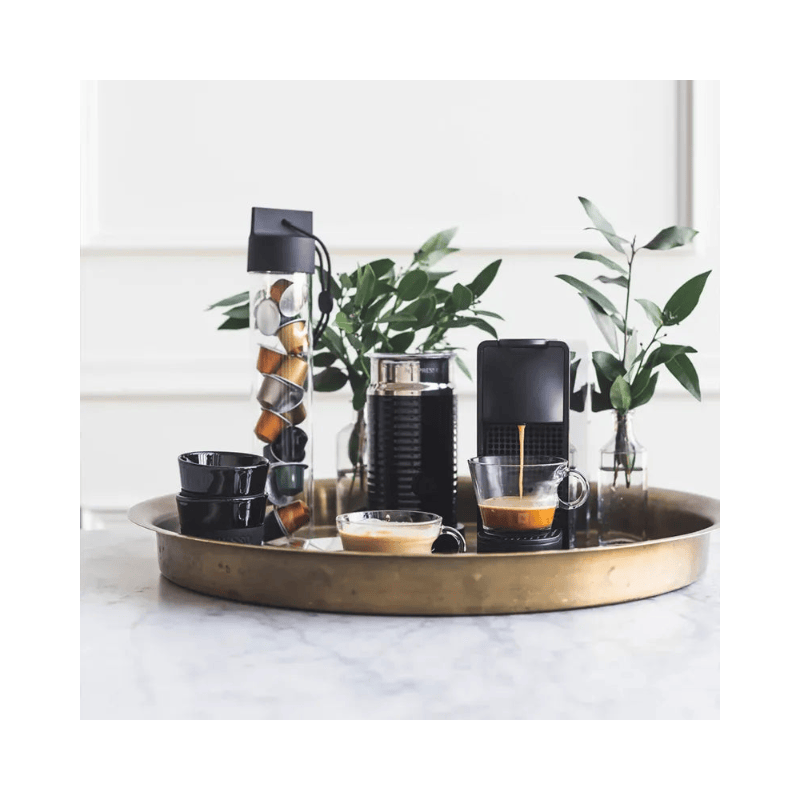 Nespresso Essenza Bundle  1450W Mini Automatic Espresso  Machine with Aeroccino Milk  Frother - Silver
