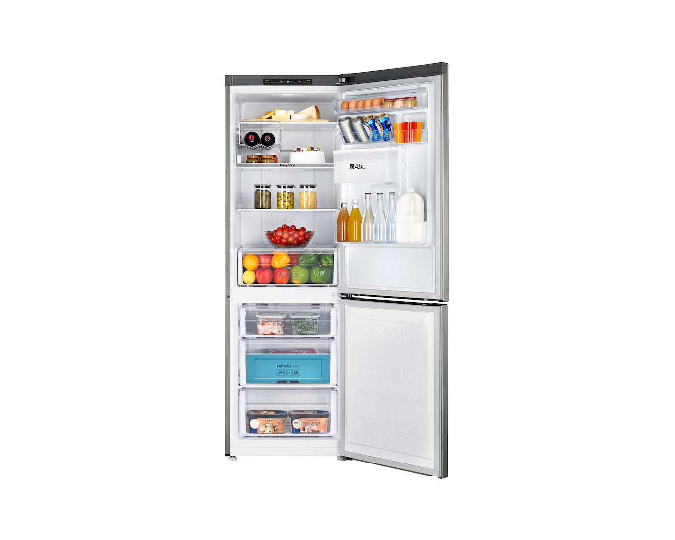 Samsung 321L Frost Free Top Fridge Bottom Freezer with Water Dispenser - Inox Stainless